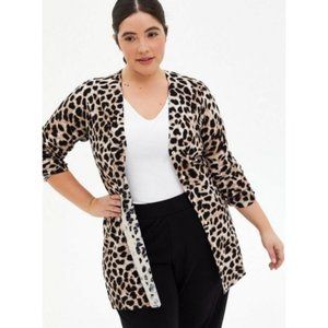 torrid Leopard Print Open Cardigan - Black, Cream, Brown